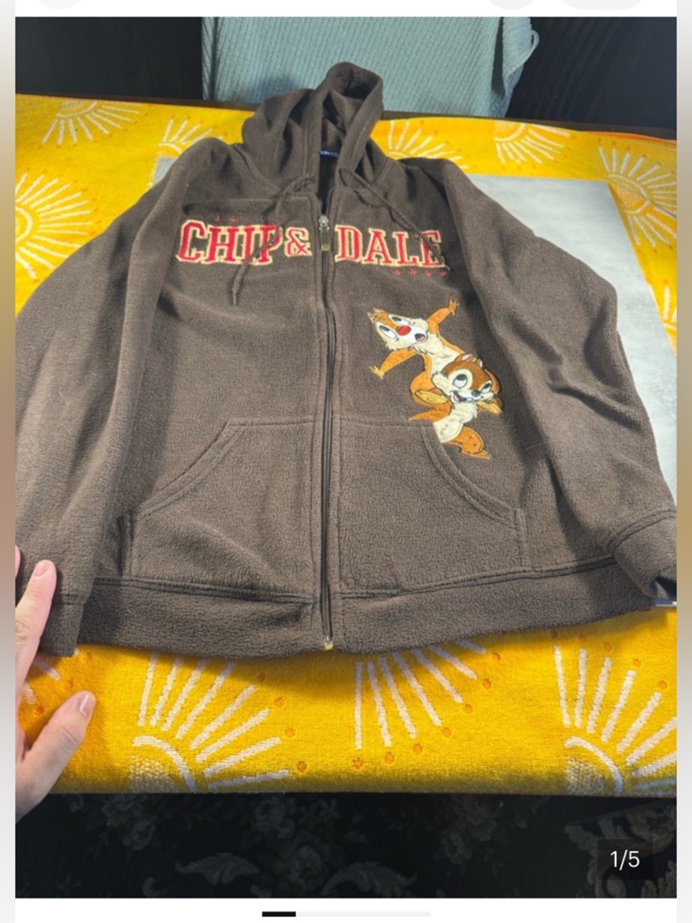 Disney Chip & Dale Brown Zip-Up Puffer Hoodie